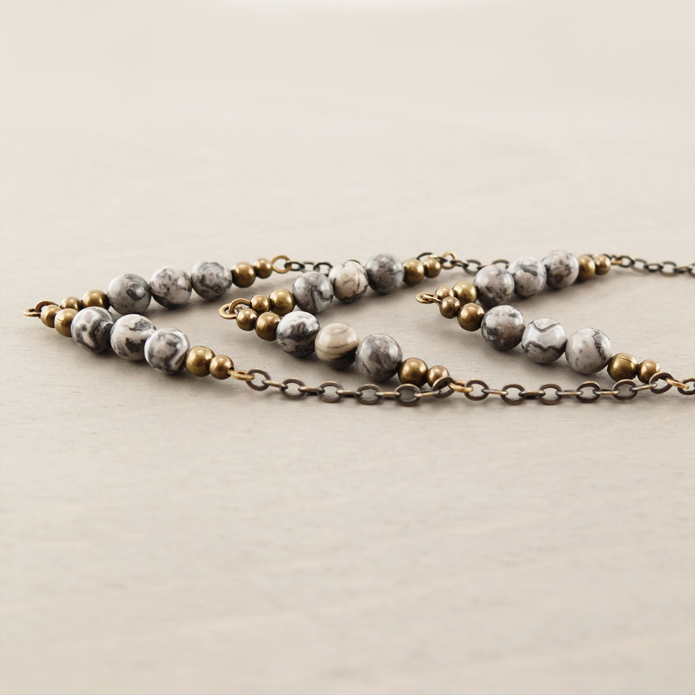 Turning Moss Jewelry - Silver Lace Agate Necklace - Gemstone Jewelry from the Cortez Line